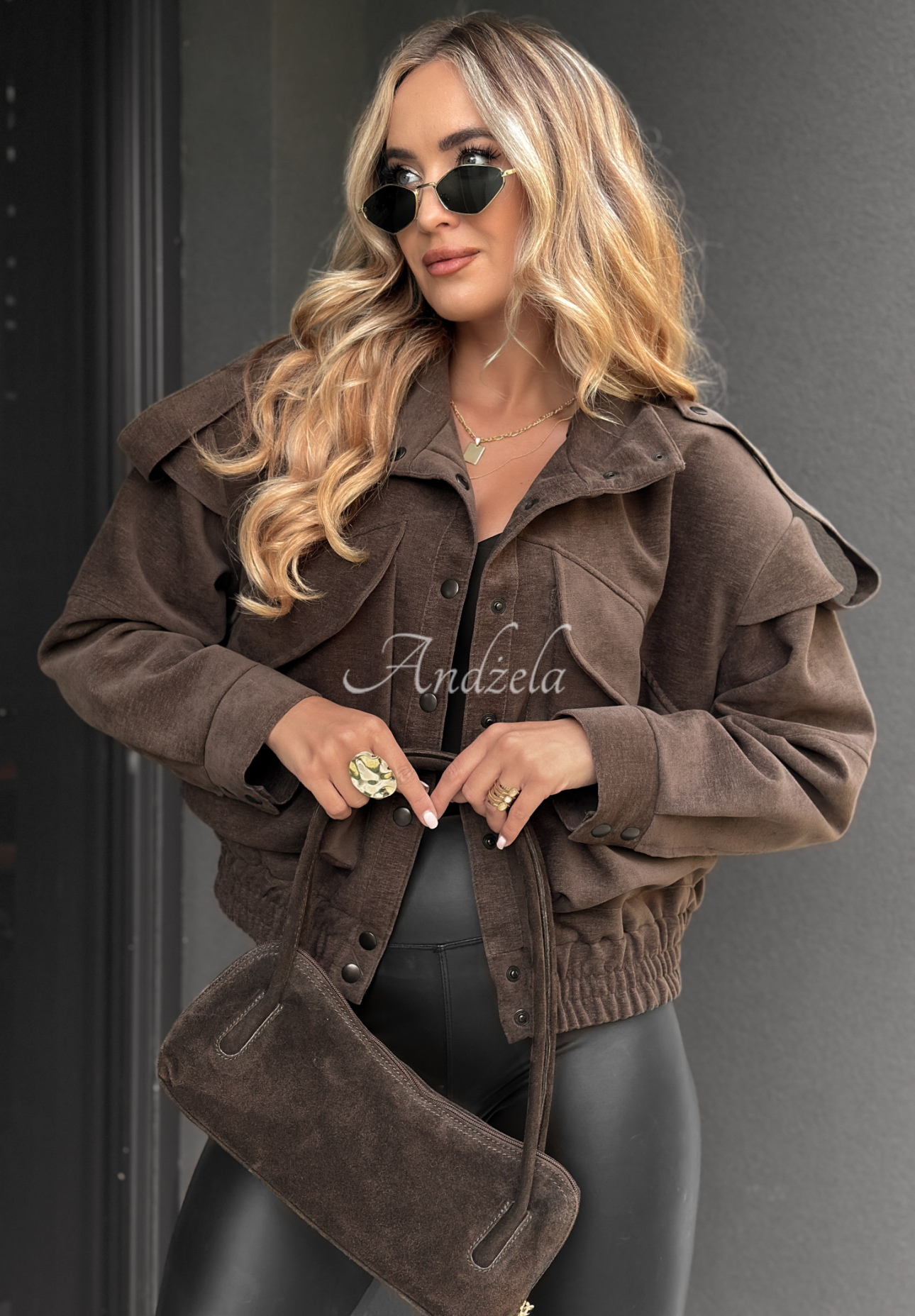 Read &amp; Deleted chocolate short bomber jacket