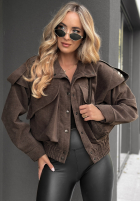 Krótka kurtka bomberka Read & Deleted czekoladowa