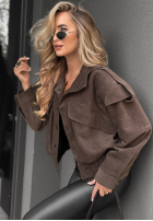 Zamszowa kurtka bomberka Read & Deleted czekoladowa