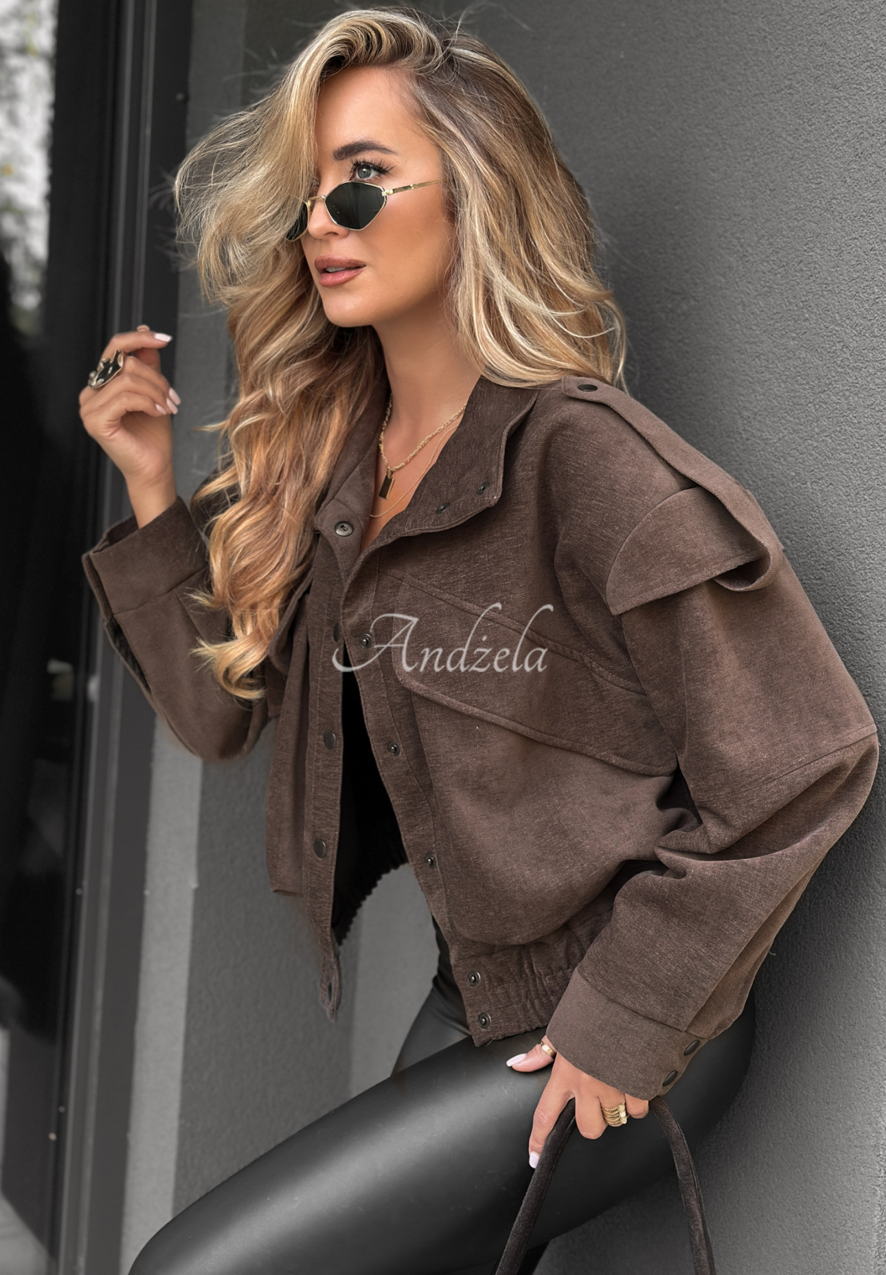 Read &amp; Deleted chocolate short bomber jacket