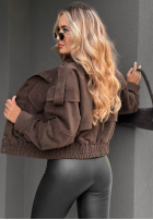 Zamszowa kurtka bomberka Read & Deleted czekoladowa