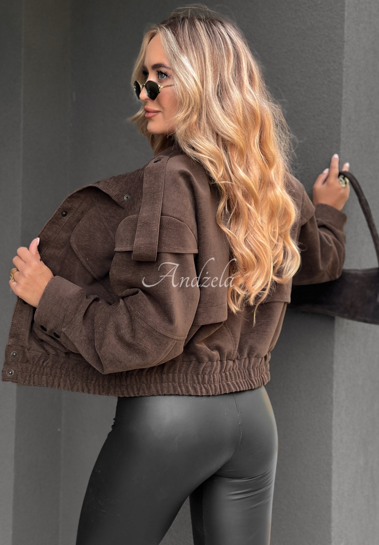 Read &amp; Deleted chocolate short bomber jacket