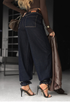 Spodnie jeansowe z paskiem banana Pause & Breathe granatowe