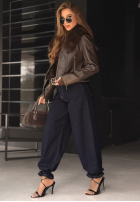 Skórzana kurtka z futerkiem Still Unread czekoladowa