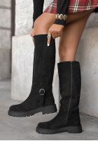 Długie zamszowe kozaki Under Umbrella czarne