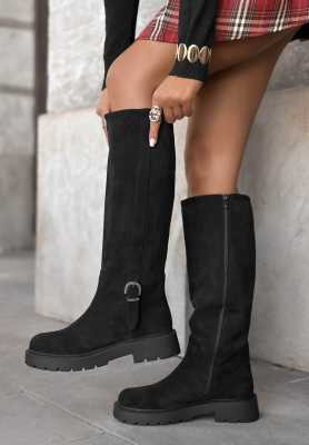 Under Umbrella long suede boots black