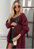 Zamszowa torebka z frędzlami Story Deleted burgundowa