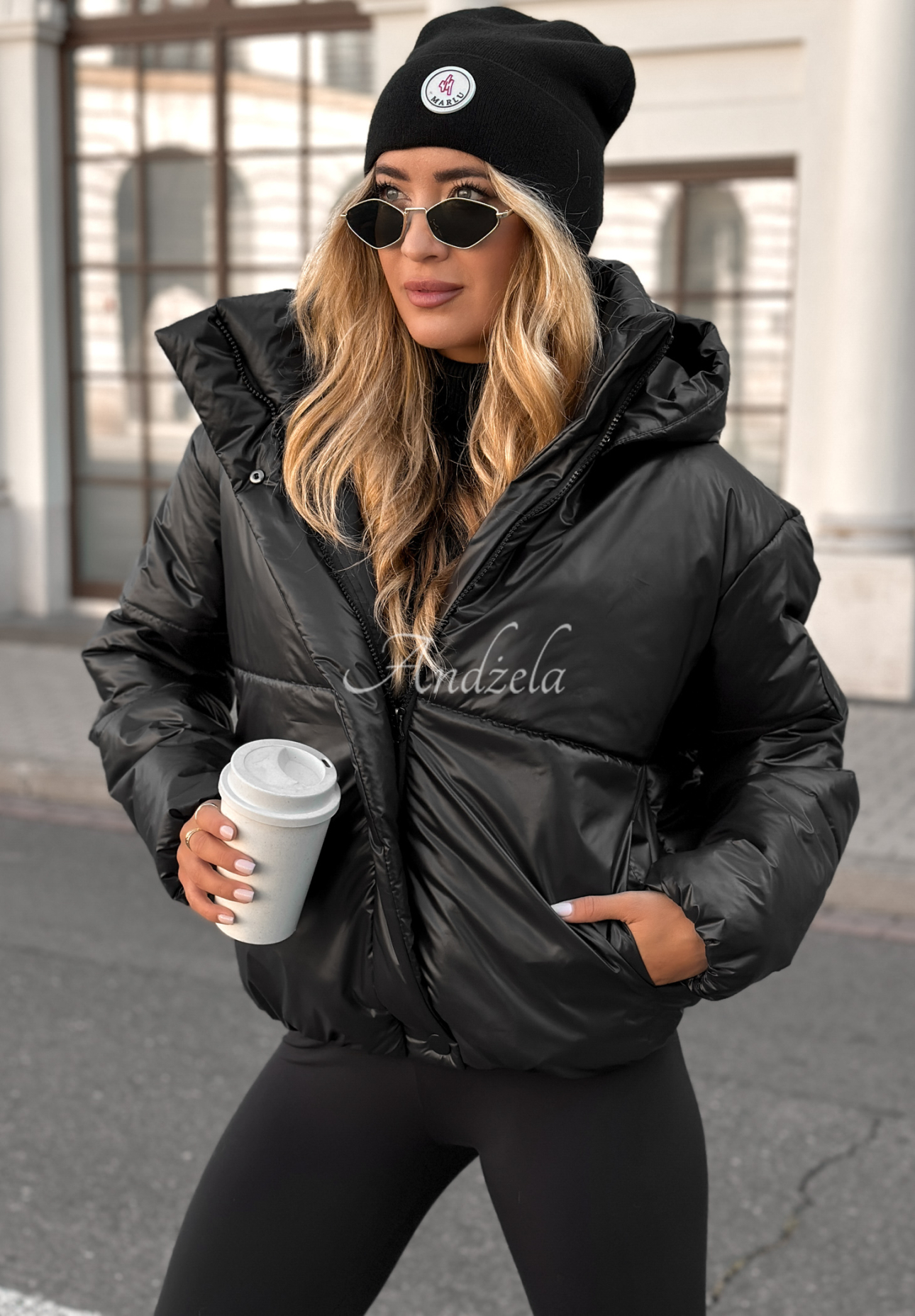 Too Late Now black quilted hooded jacket