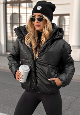Too Late Now black quilted hooded jacket
