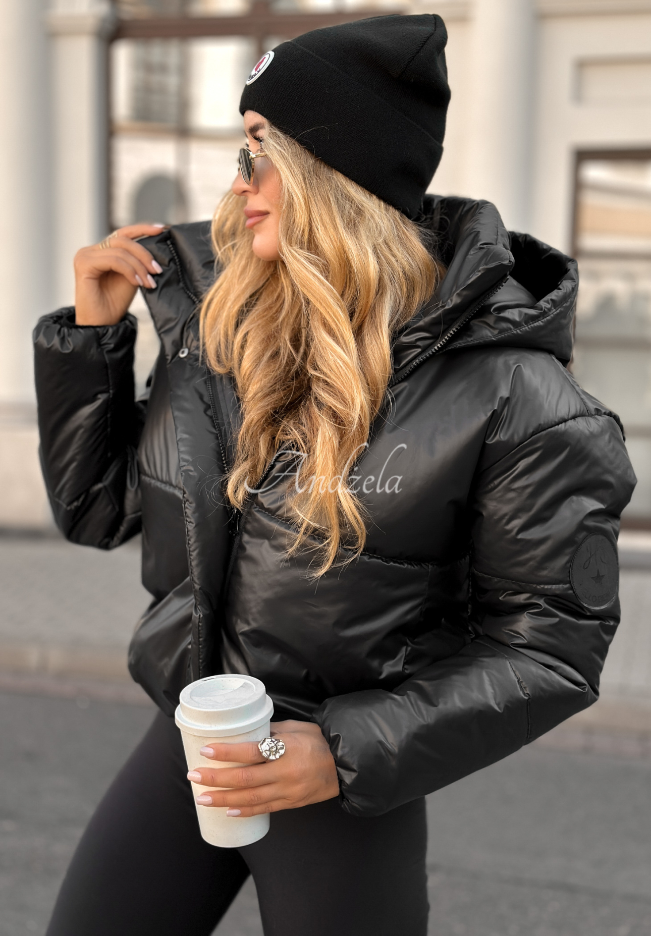 Too Late Now black quilted hooded jacket