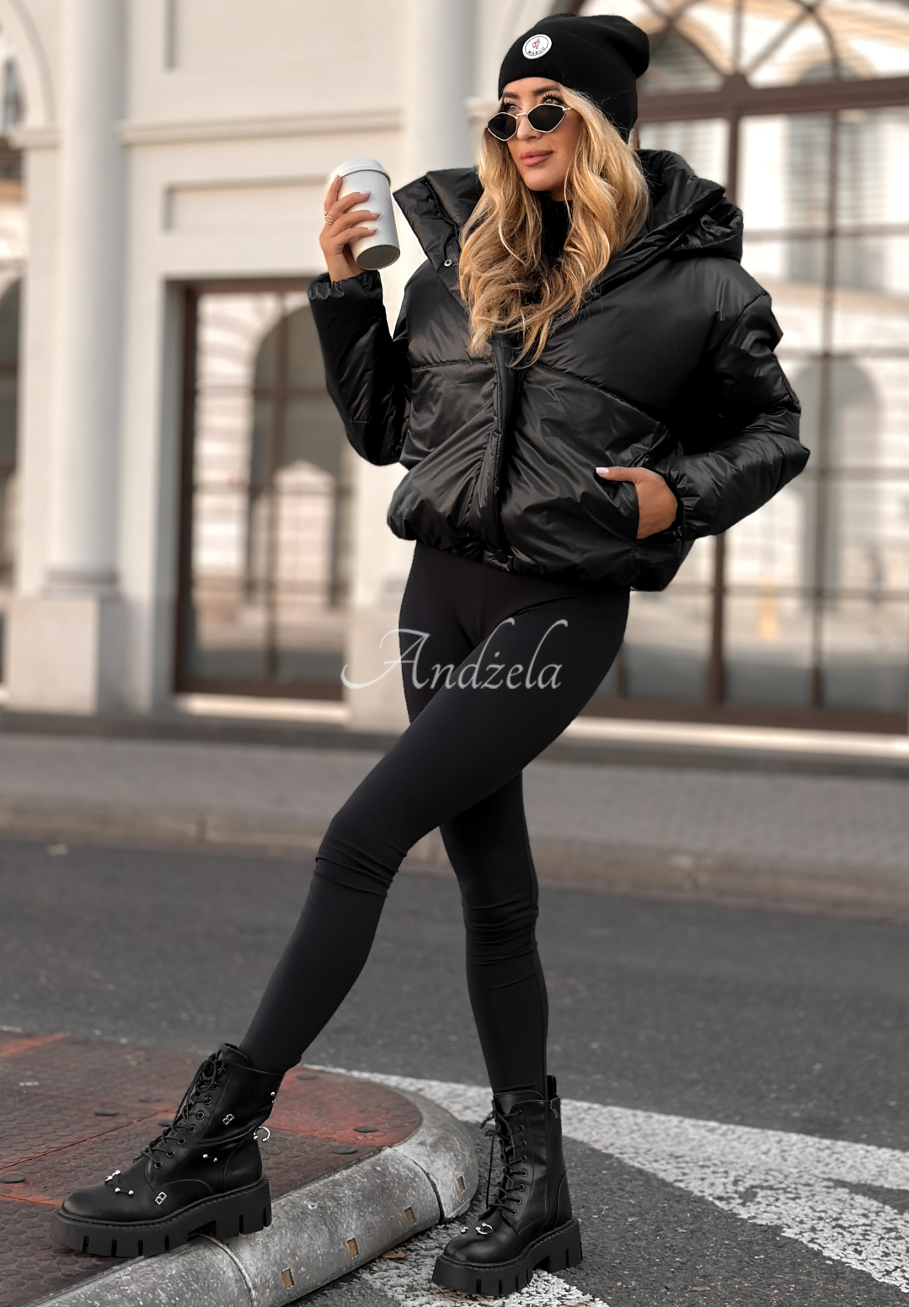 Too Late Now black quilted hooded jacket