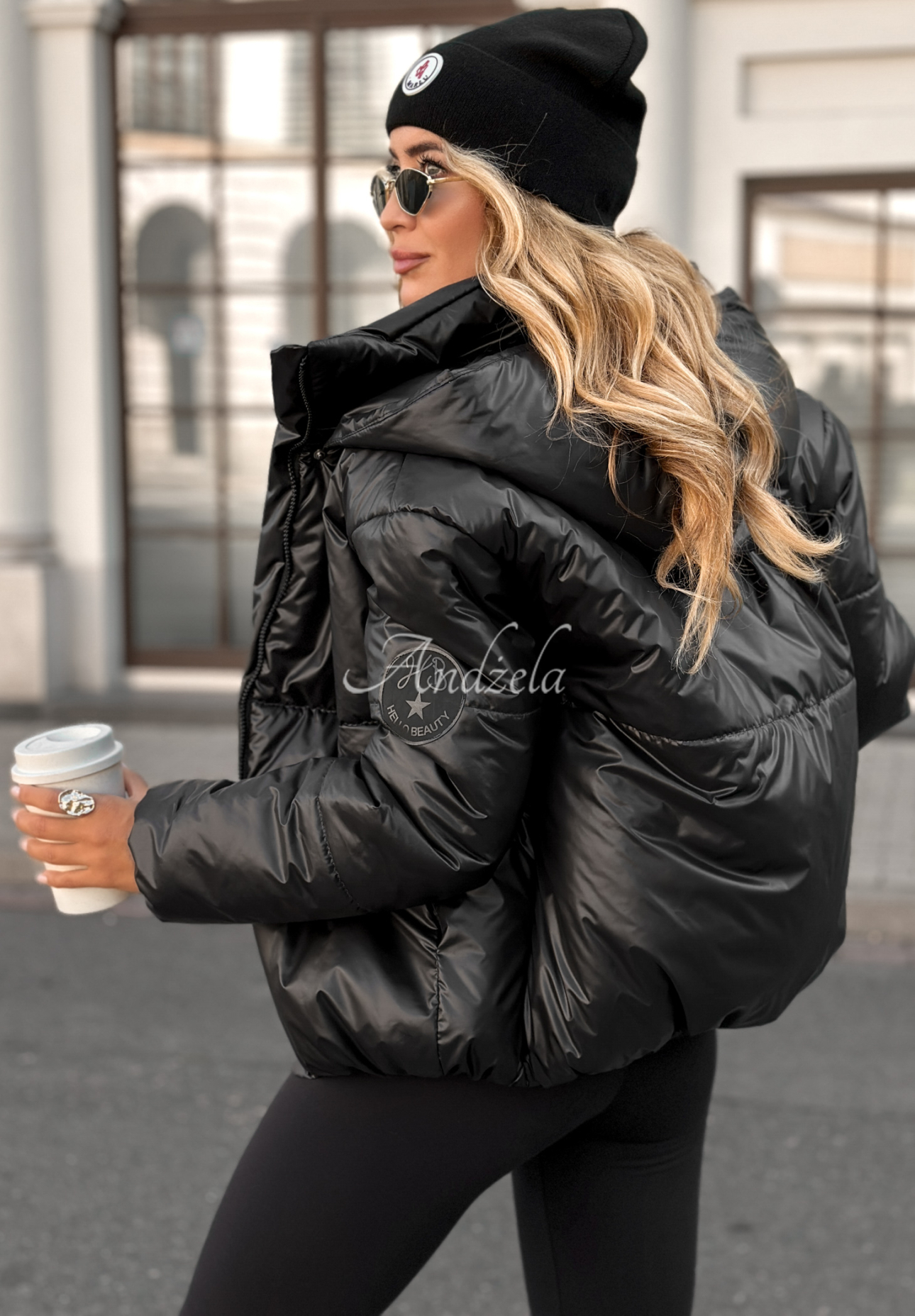 Too Late Now black quilted hooded jacket