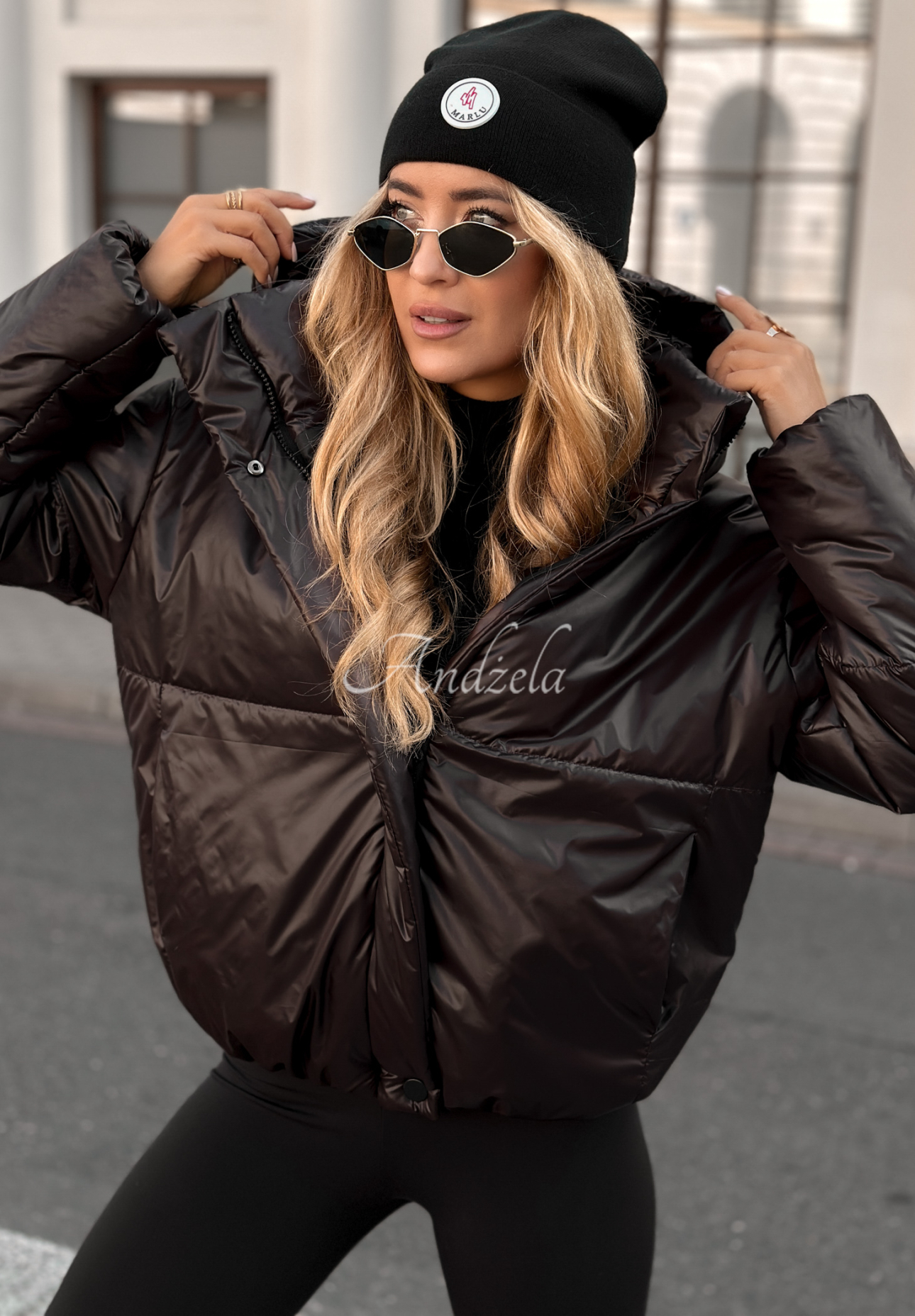 Too Late Now chocolate quilted hooded jacket