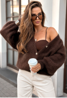 Mohair short cardigan Touch Of Autumn chocolate