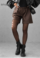 Skórzane szorty Don’t Come Back czekoladowe