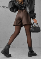 Skórzane szorty Don’t Come Back czekoladowe