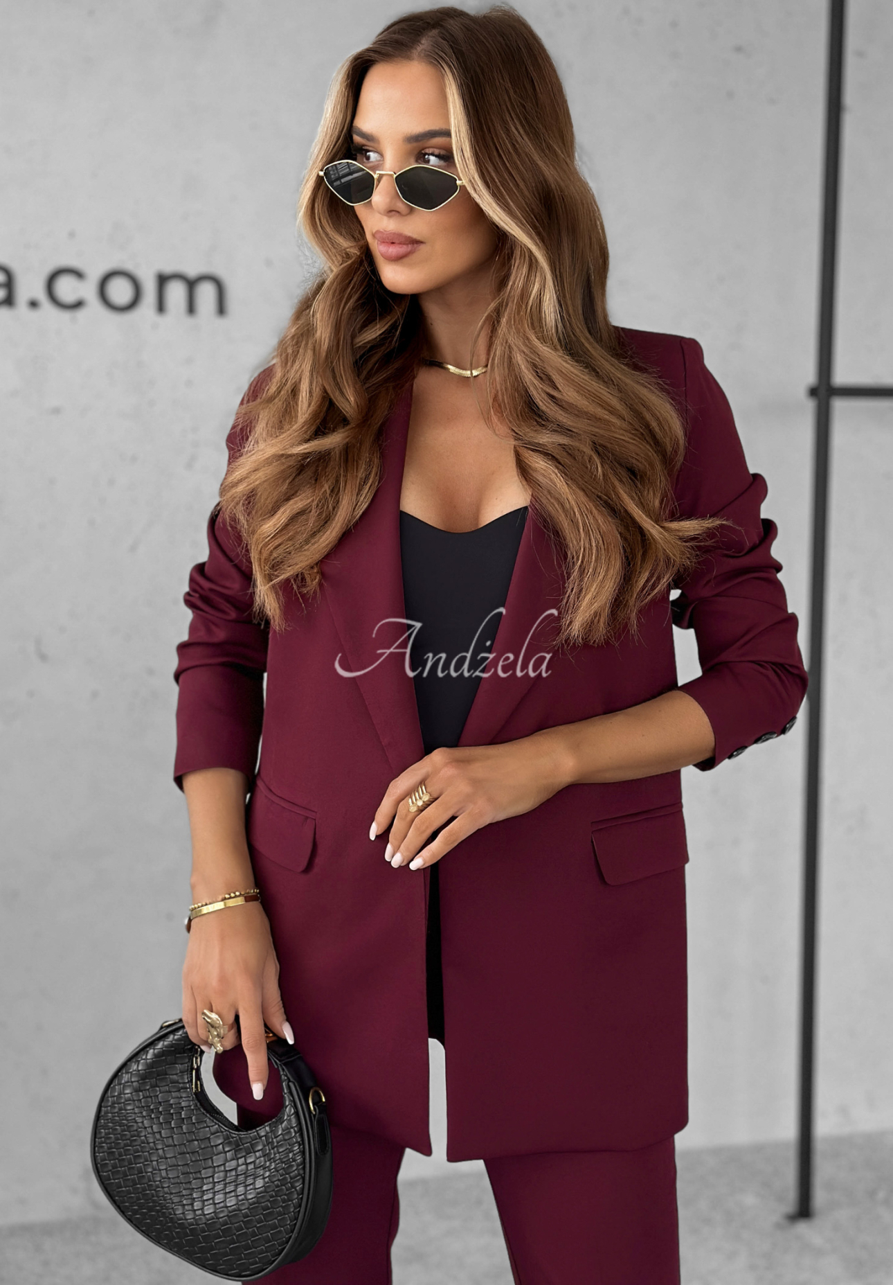 Runway Ready burgundy blazer