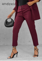 Eleganckie spodnie cygaretki Runway Ready burgundowe