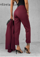 Eleganckie spodnie cygaretki Runway Ready burgundowe