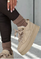 Zamszowe sneakersy Comfy In The Cold beżowe