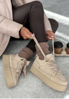 Zamszowe sneakersy Comfy In The Cold beżowe