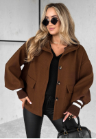 Short jacket with hood Your New Number chocolate.