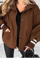 Krótka kurtka z kapturem Your New Number czekoladowa