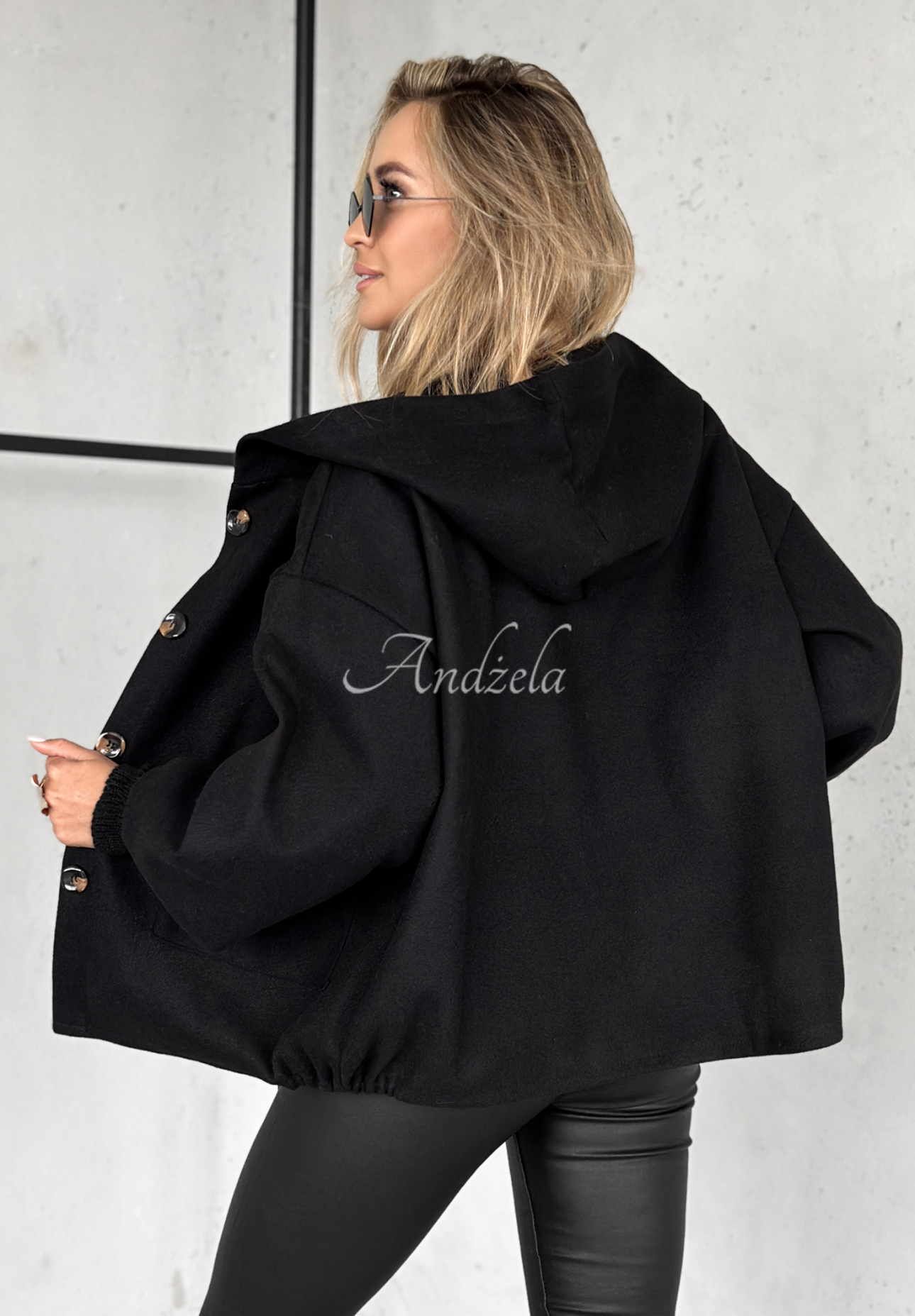 Your New Number short hooded jacket black