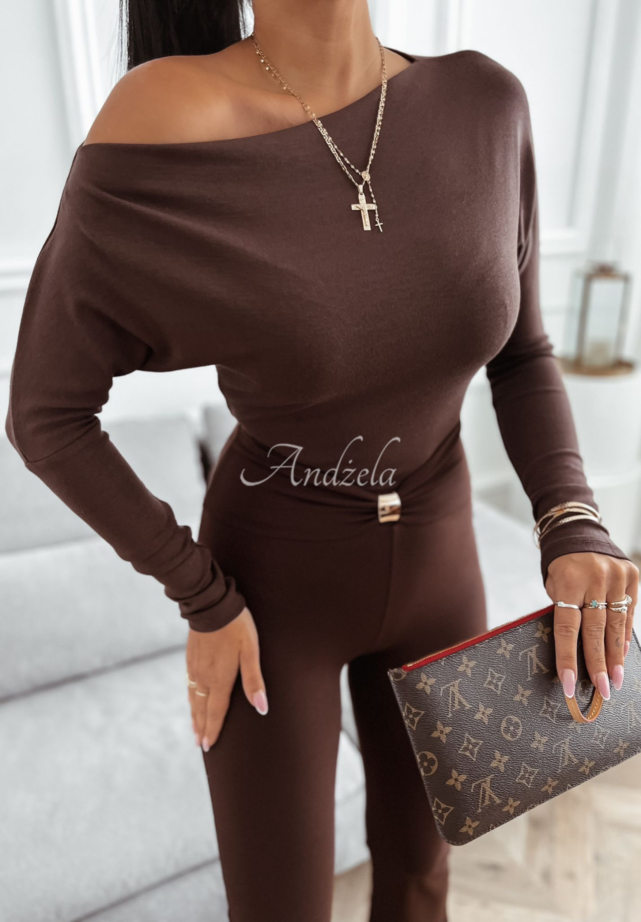Right For Me chocolate viscose asymmetrical blouse