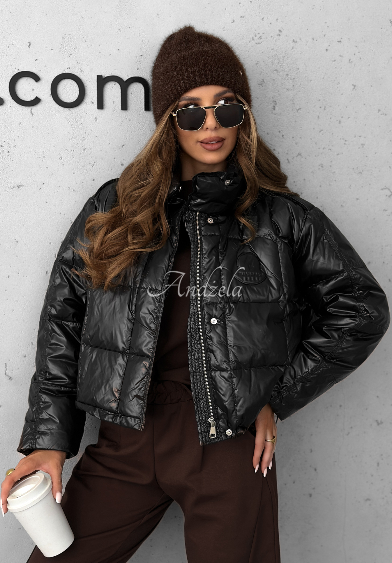 Golden Leaves down jacket black