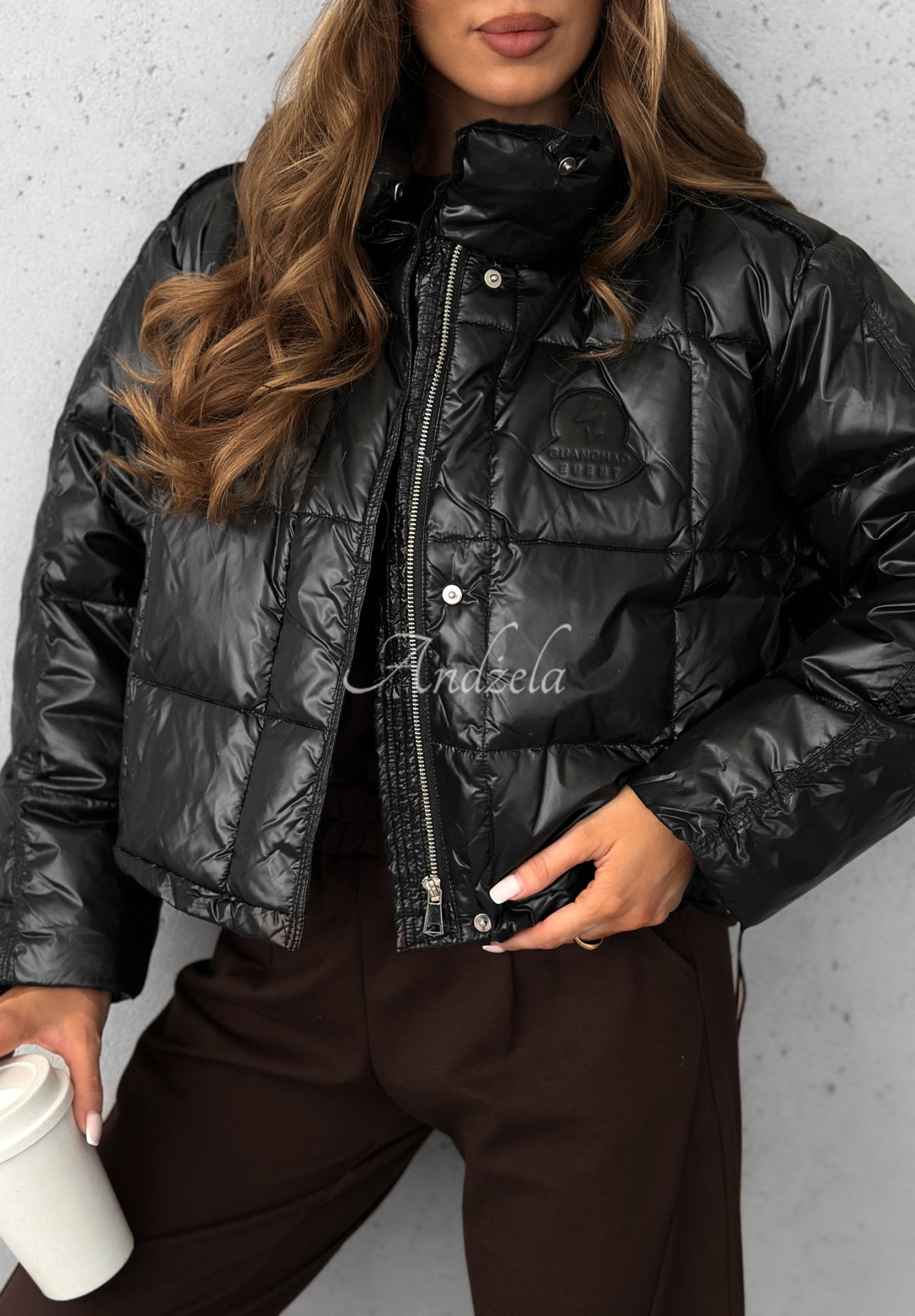 Golden Leaves down jacket black
