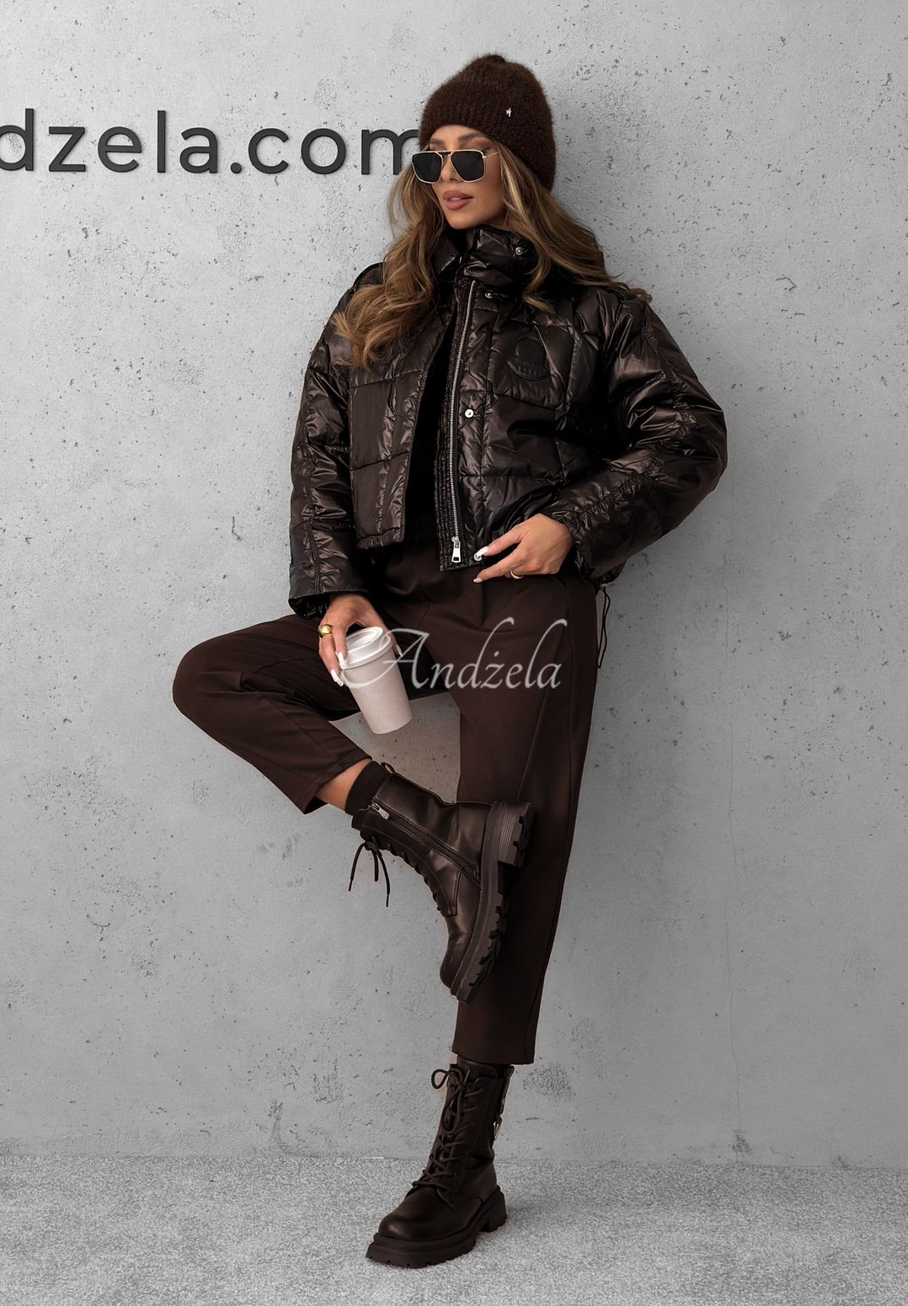 Golden Leaves down jacket black