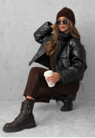 Puchowa kurtka Golden Leaves czarna