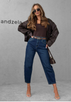 Skórzana kurtka Bye For Now czekoladowa