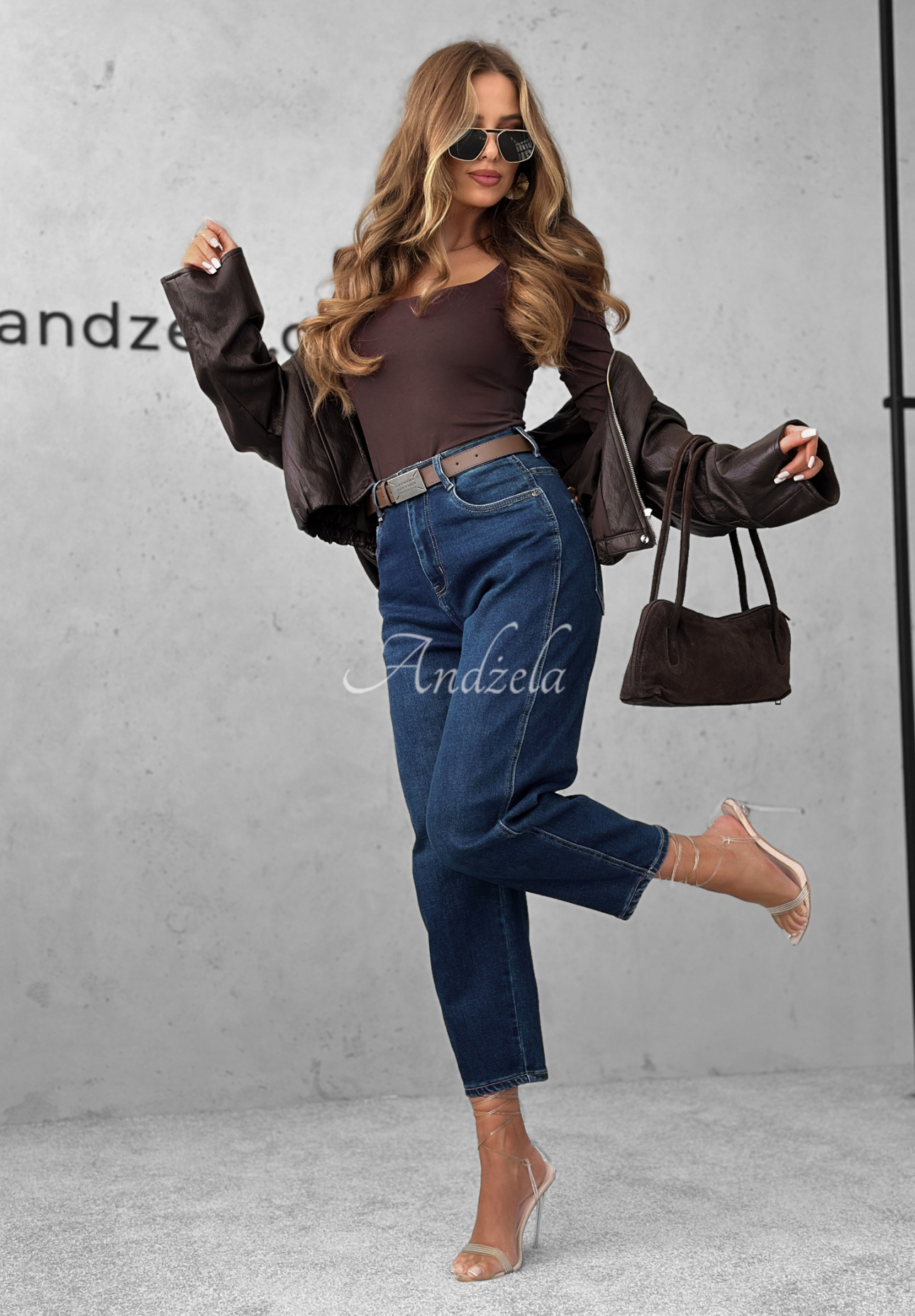 Bye For Now chocolate leather bomber jacket