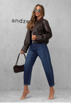 Skórzana kurtka Bye For Now czekoladowa