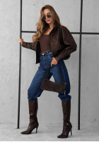 Skórzana kurtka All Yours Now czekoladowa