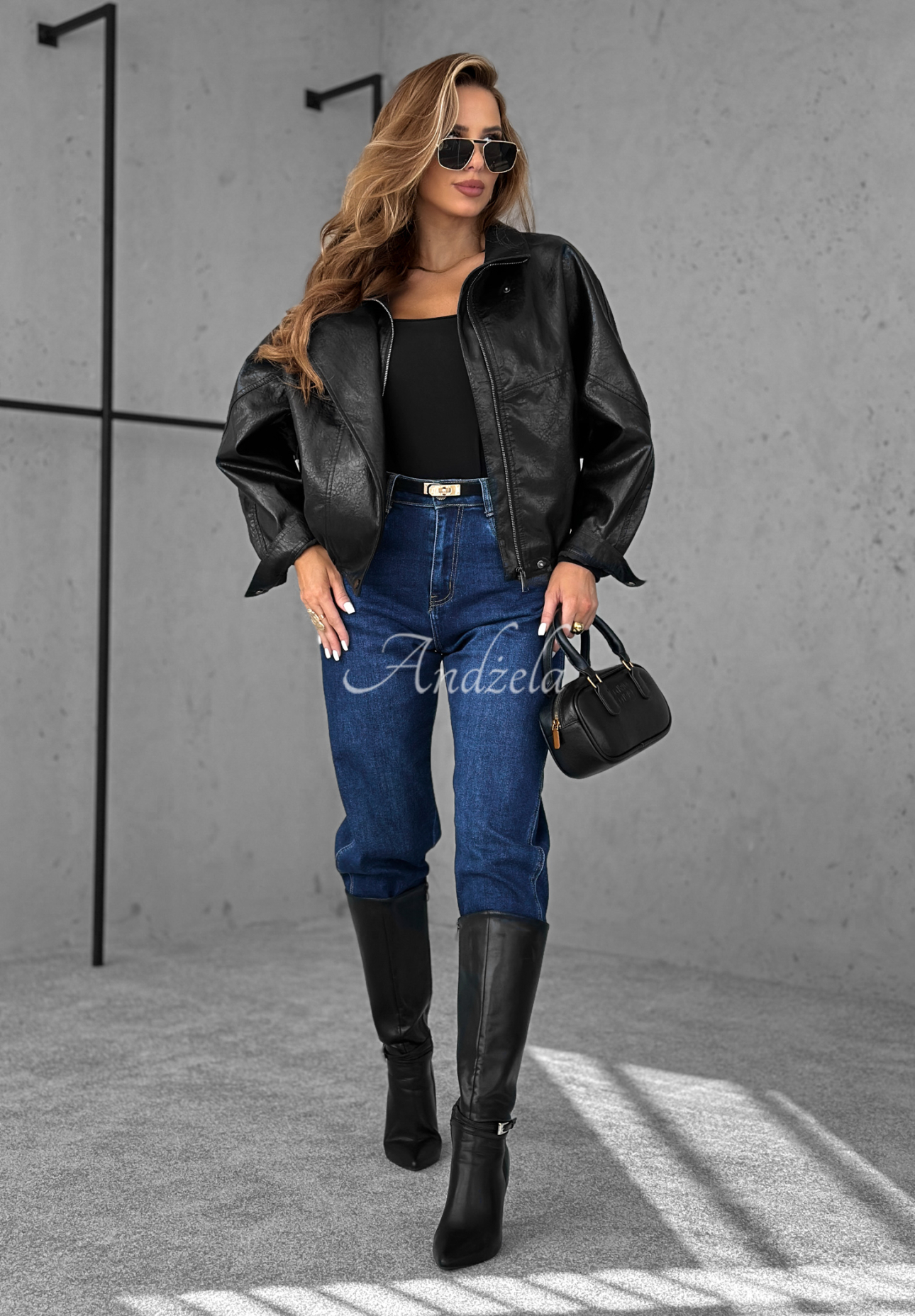 Skórzana kurtka ramoneska All Yours Now czarna