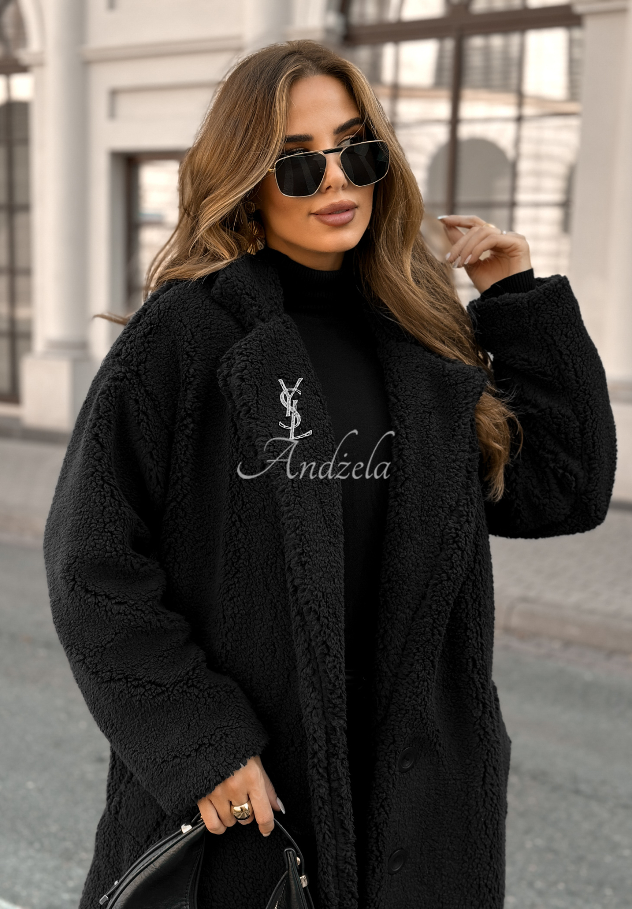 Long sheepskin coat We Had Plans black