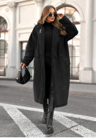 Długi płaszcz kożuszek We Had Plans czarny