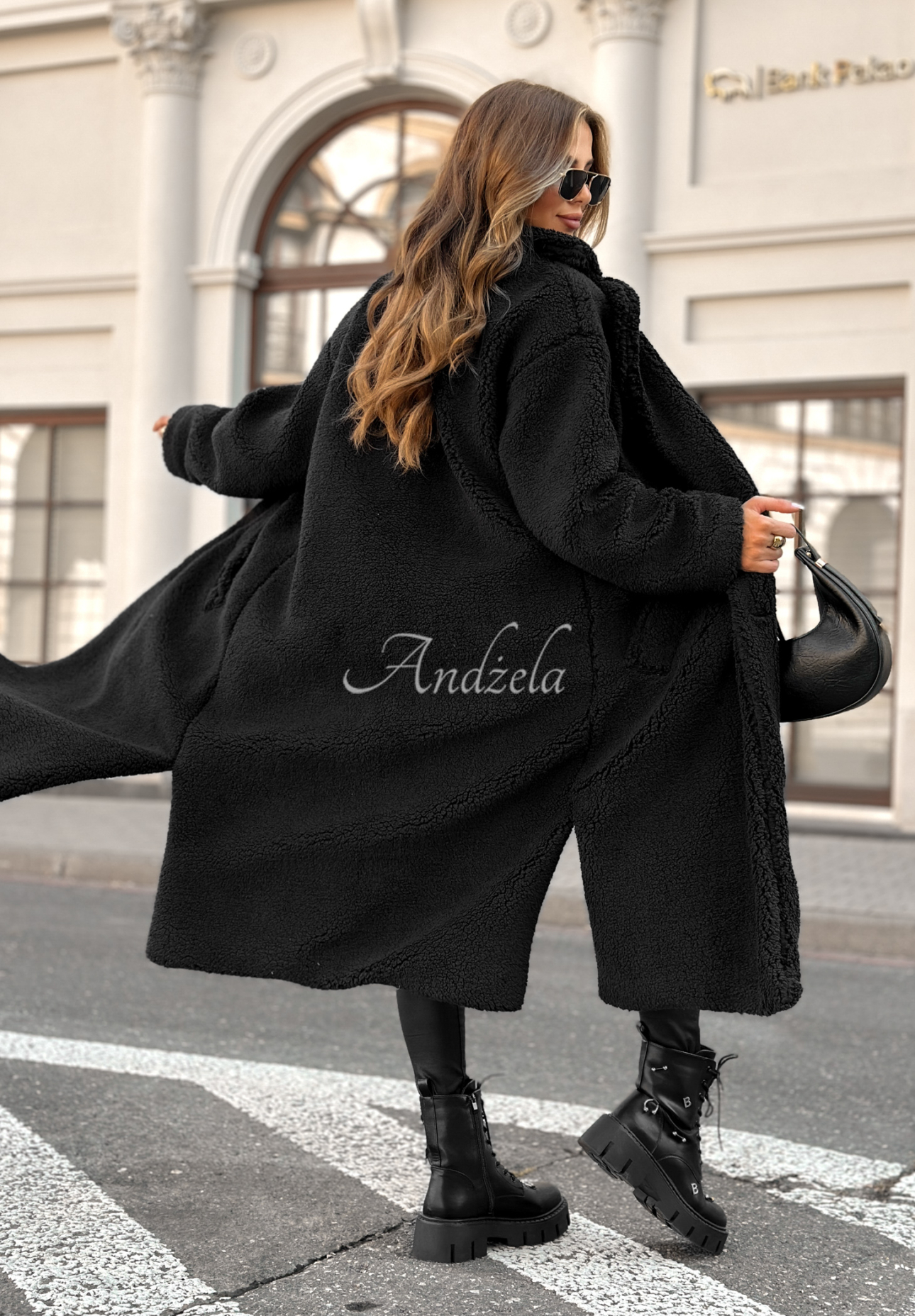 Long sheepskin coat We Had Plans black