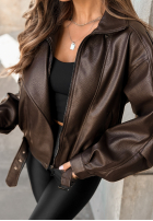 Skórzana kurtka ramoneska Bitter Truth czekoladowa