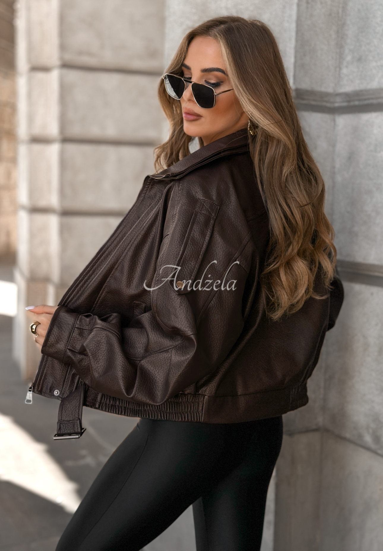 Skórzana kurtka ramoneska Bitter Truth czekoladowa