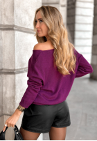 Lekki sweter z dekoltem Sensibility burgundowy