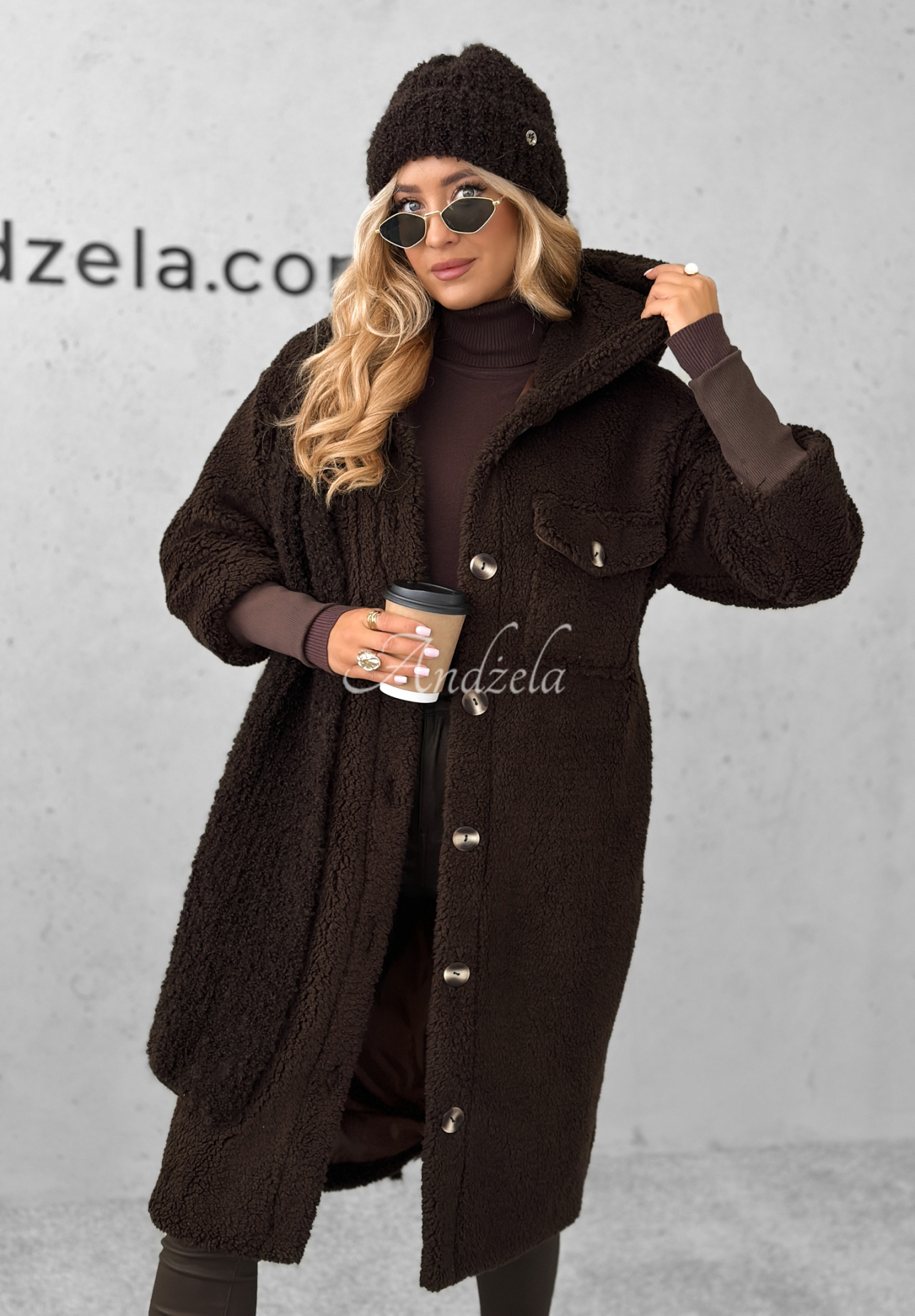 Long sheepskin coat Just Enough chocolate
