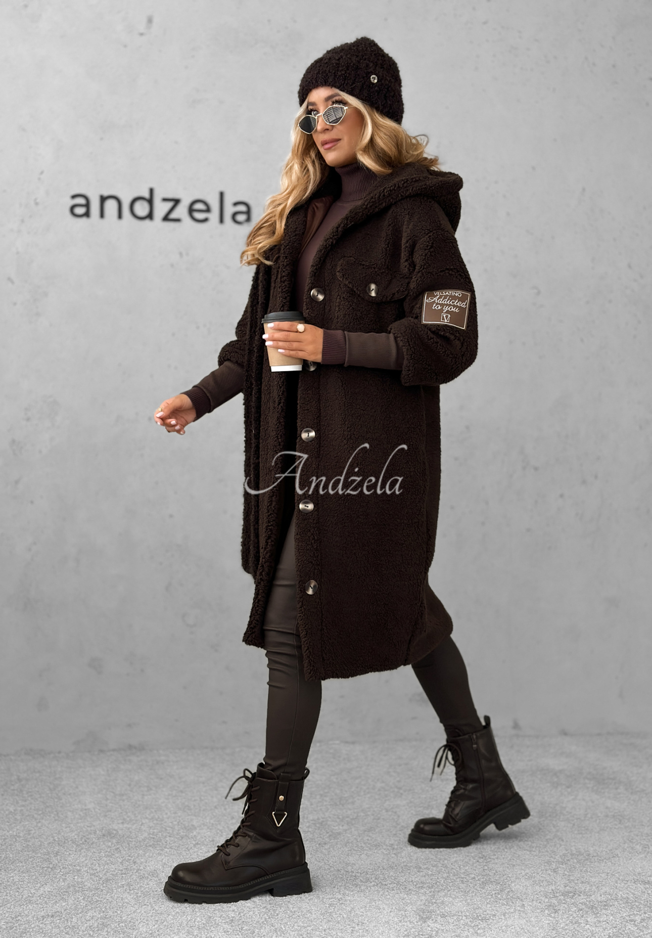 Long sheepskin coat Just Enough chocolate