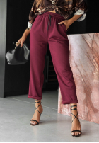 Materiałowe spodnie Chosen Silence burgundowe