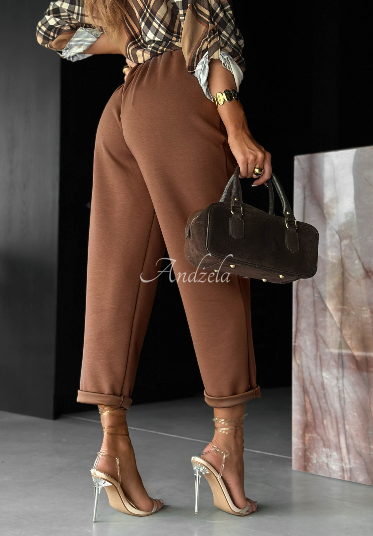 Chosen Silence camel fabric viscose pants