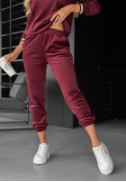 Welurowy komplet dresowy Unfollowed burgundowy