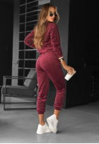 Welurowy komplet dresowy Unfollowed burgundowy